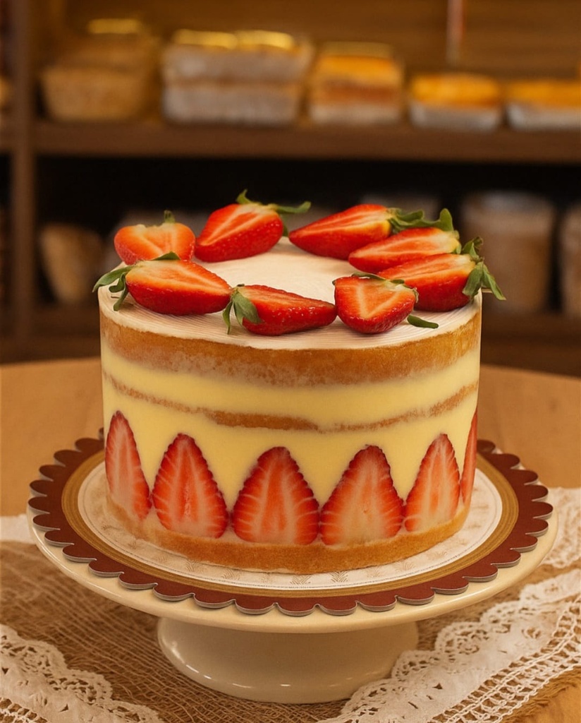 Torta Ninho com Morango